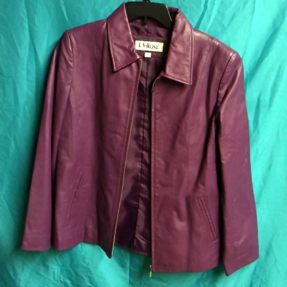 100% leather purple LA-ROSE JACKET SZ L
